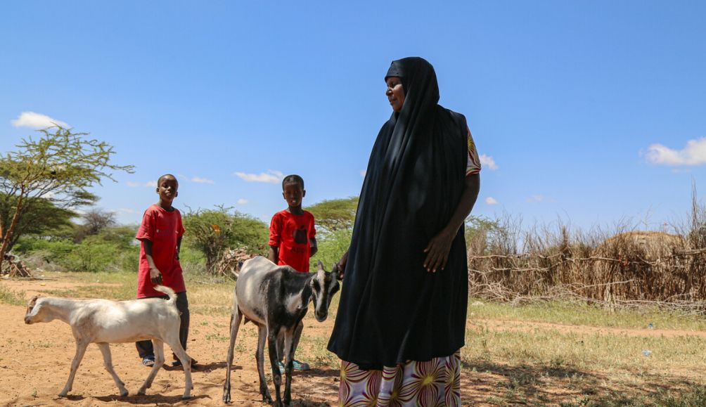 Amina, 70, in Kenya was a proud owner of 75 goats, but she is now only left with two because the drought in Kenya.