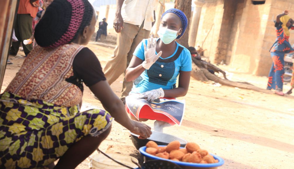In Nigeria, members of the Community Action Response Team are conducting house-to-house visits to increase awareness about Covid-19 and hygiene practice