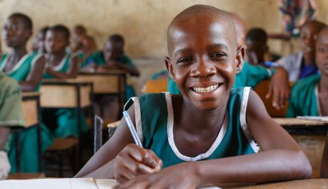 Amalia enjoying school in Ghana. 