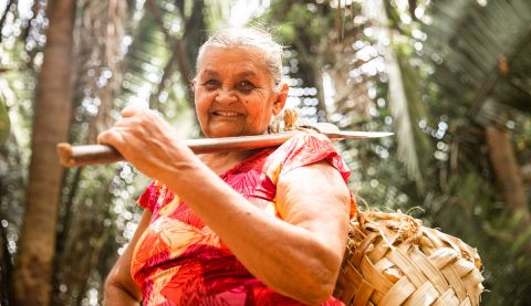 Woman looking at camera