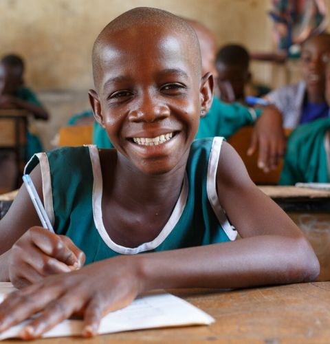 Amalia enjoying school in Ghana. 