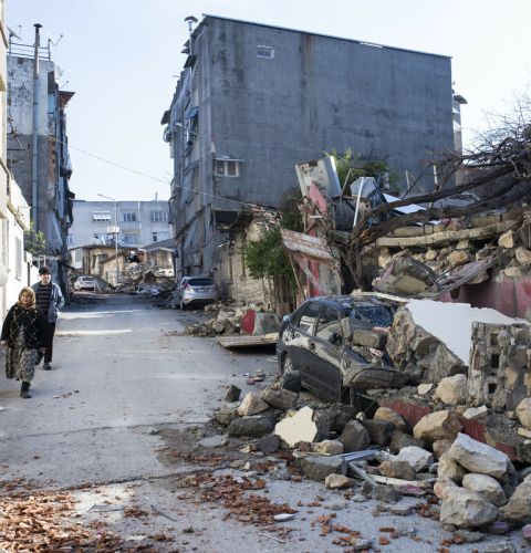 Destruction caused by the earthquake in Hatay, Turkey