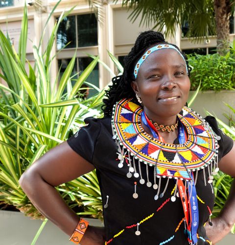 Woman posing for camera