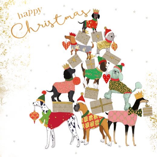 Christmas cards - dog Christmas tree